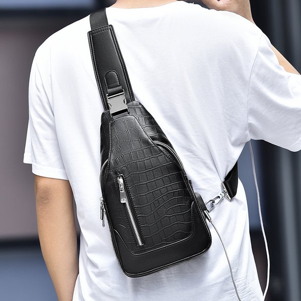 Men's Chest Bag Sports Shoulder Messenger Bag Multifunctional Fashion Brand Messenger Bag Casual Personality Men's Bag Chest Backpack-image