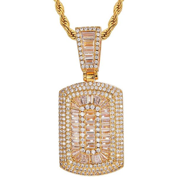 Men's Jewelry Necklace Micro Inlaid Zircon Square Hip Hop Pendant Hiphop Necklace Jewelry-image