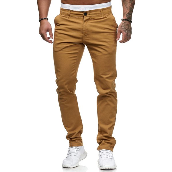 Men's Casual Trousers Slim Casual Solid Color Trousers