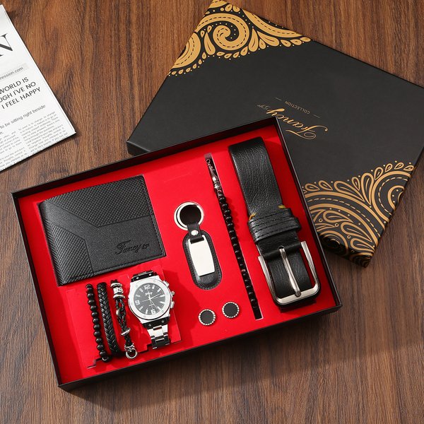 Father's Day Gift Set Company Annual Meeting Gift Customers High End Wallets Belts Watches Gift Sets For Customers-image
