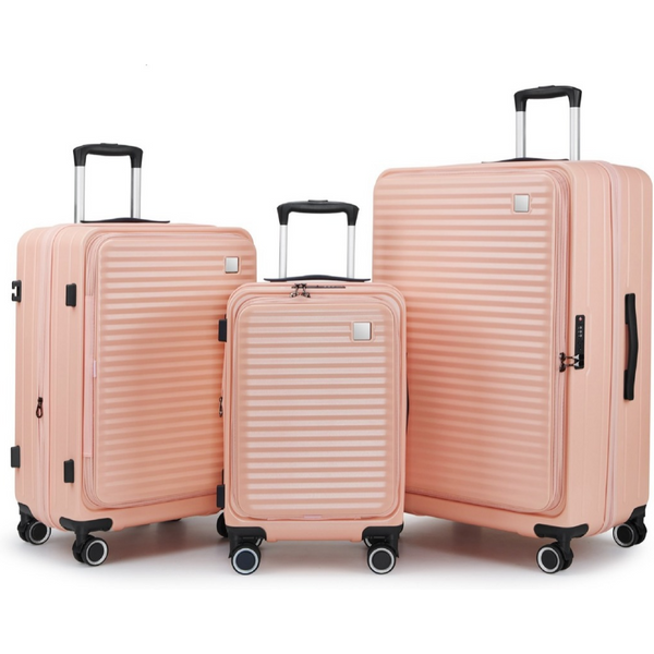 Multifunctional Trolley Case With Front Opening Luggage 20 Inch Thickened Boarding Password Box Expandable Suitcase-image