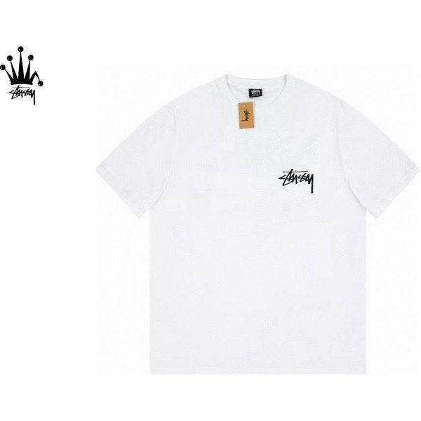 Stussy Minimalist Front Small Logo Printed Pure Cotton Short Sleeved T-shirt