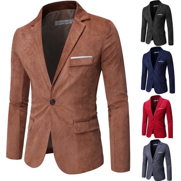 Men's New Small Suit Coat Fashion Casual Business Professional Suit Coat-image