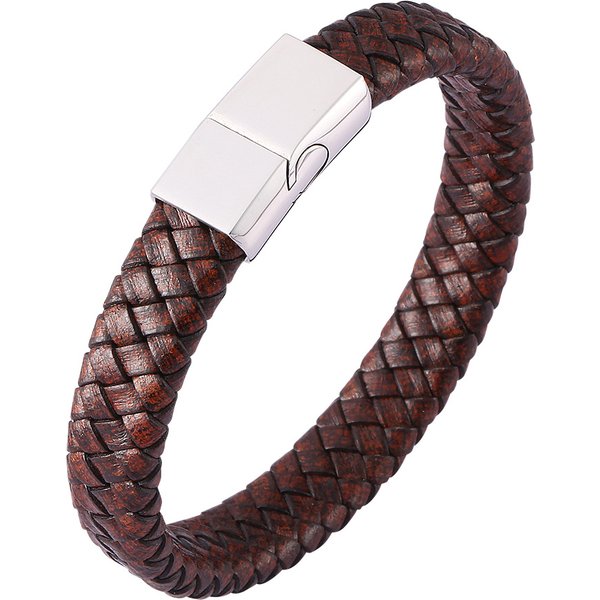 Men's Jewelry Retro Simple Frosted Brown Braided Leather Bracelet Personality Trend All Match Men And Women Jewelry Bracelet-image