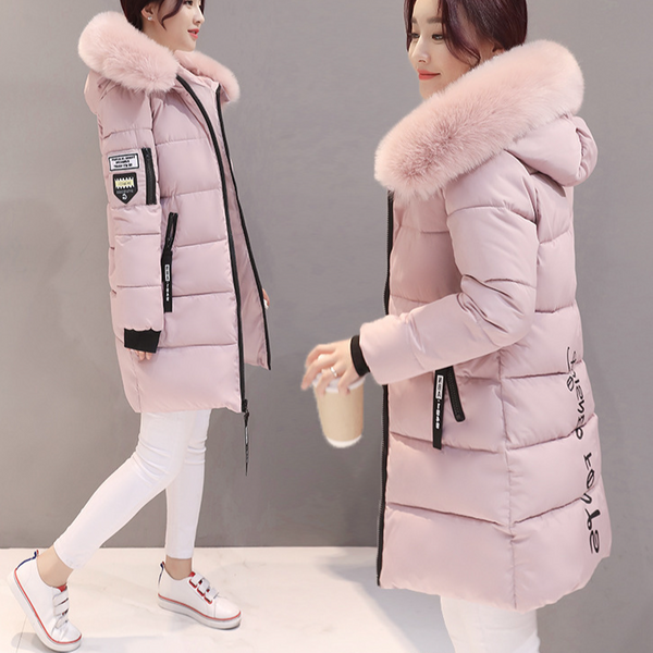 Women's Korean Version Cotton-Padded Coat With Large Fur Collar Padded Jacket-image