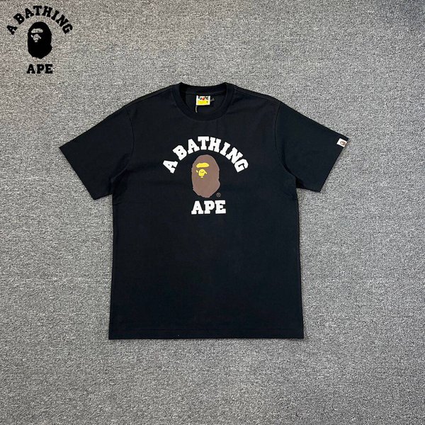 A Bathing Ape Bape-Ape Man Small Head Classic Letter Printed Short Sleeved T-Shirt Made Of Pure Cotton Fabric-image