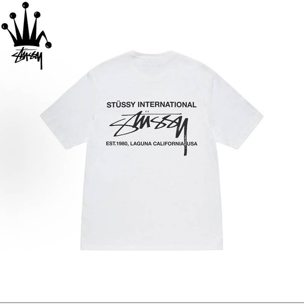 Stussy Design Sense Letter Logo Pattern Printed Casual And Comfortable Pure Cotton Short Sleeved T-shirt