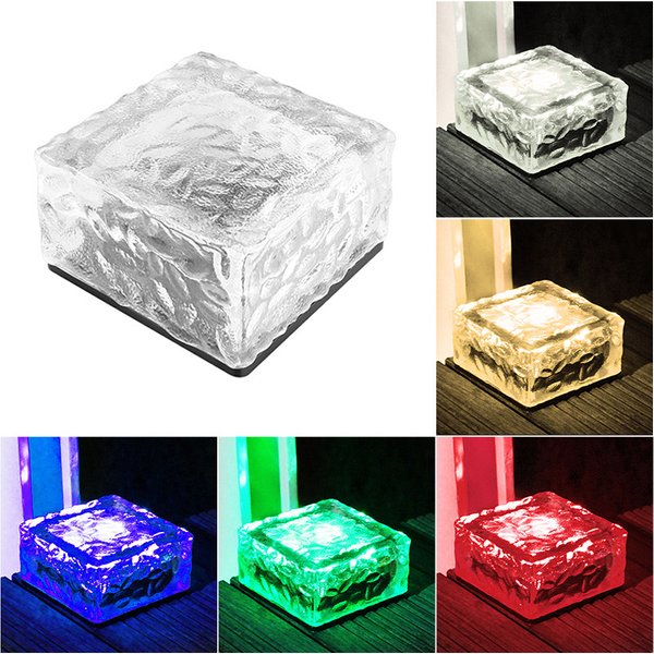 HDH 4LED Solar Powered Garden Brick Lights, Outdoor Waterproof Landscape Lighting For Pathway, Yard, Patio, Deck (White/Warm White/Green/Red/Blue)
