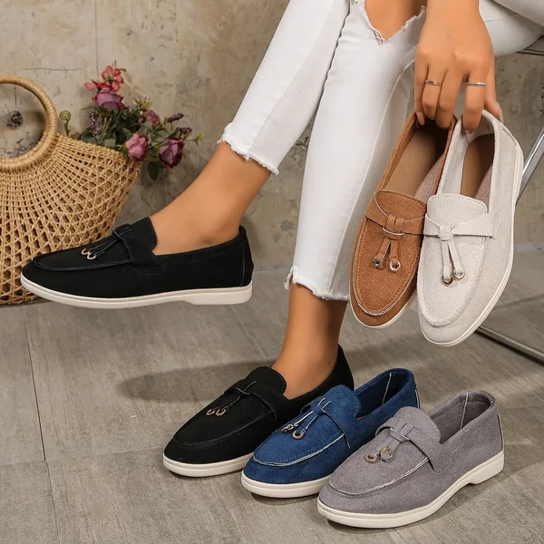 Lefu Shoes Plus Size Casual Women's Single Shoe 2025 Spring Autumn New Style European And American Foreign Trade Lazy Bean Shoe-image