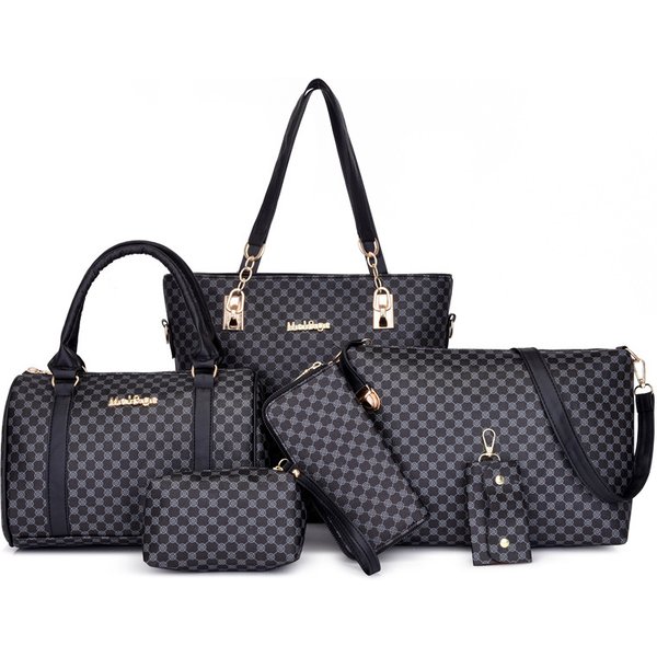 Women's Handbag Set Large Capacity Tote & Shoulder Bag Stylish Print Matching Mother-Daughter Multi-Compartment PU Leather