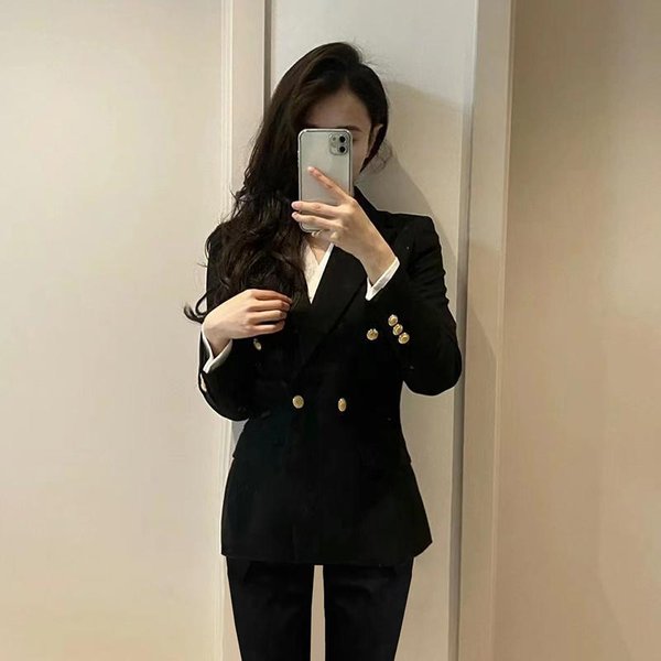2025S Formal College Student Civil Servant Interview, Spring And Autumn Black Professional Suit, Female Suit-image