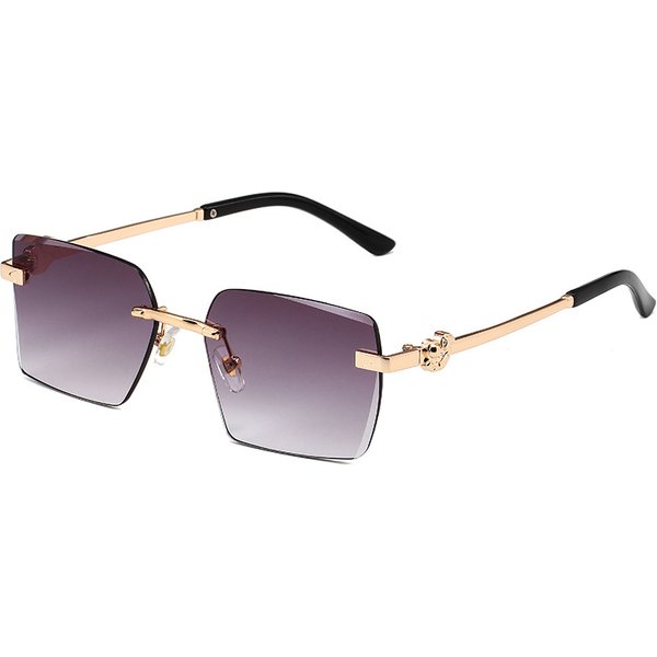 Unisex Ka Home Metal Anticurved Lens Sunglasses Polygon Rimless Cut Edge Sunglasses Fashion Men's And Women's Glasses-image