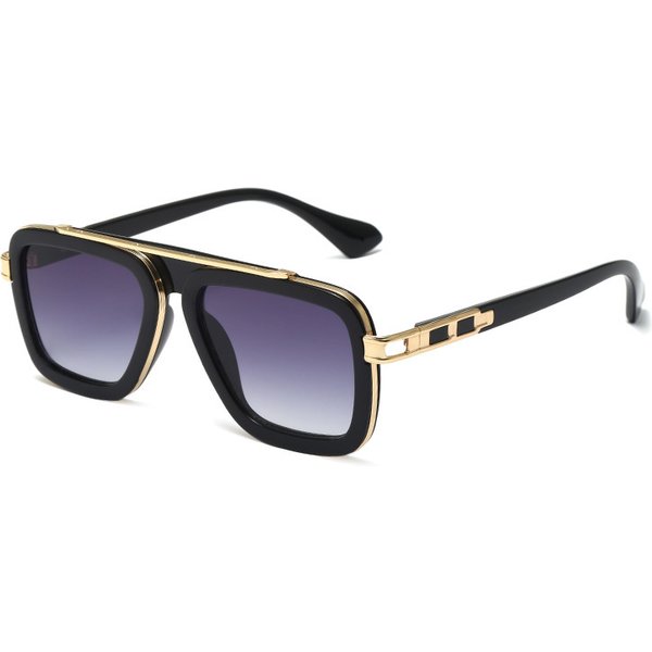 Men's Sunglasses Retro Square Frame UV Protection Sunglasses Gradient Gray Beach Fashion-image