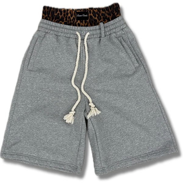 2027 Summer Fashion High Street Hip Hop Harajuku Men Cotton Embroidery Drawstring Double Waist Casual Shorts