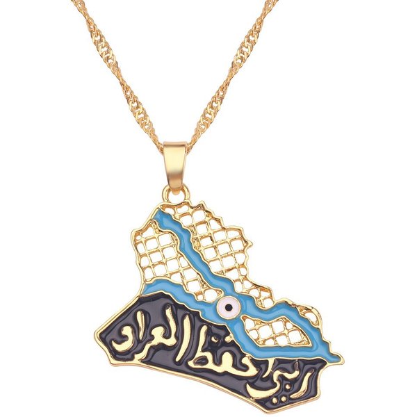 Necklaces Creative World Map Flag Necklace Pendant