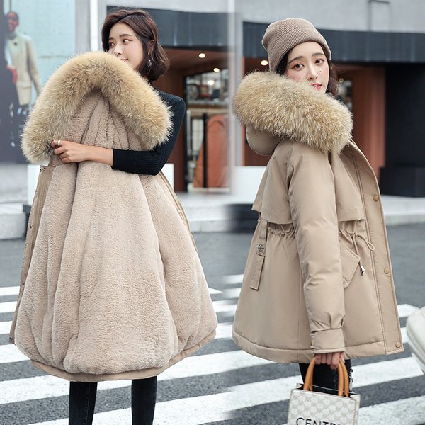 Women's Clothing Mid-length Parka Women's Thickened Loose Warm Cotton Coat Large Size Women's Cotton Coat
