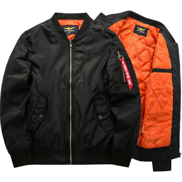 Men's Big & Tall MA-1 Bomber Jacket - Waterproof Windproof Winter Coat With Stand Collar, Loose Fit For Casual & Outdoor-image