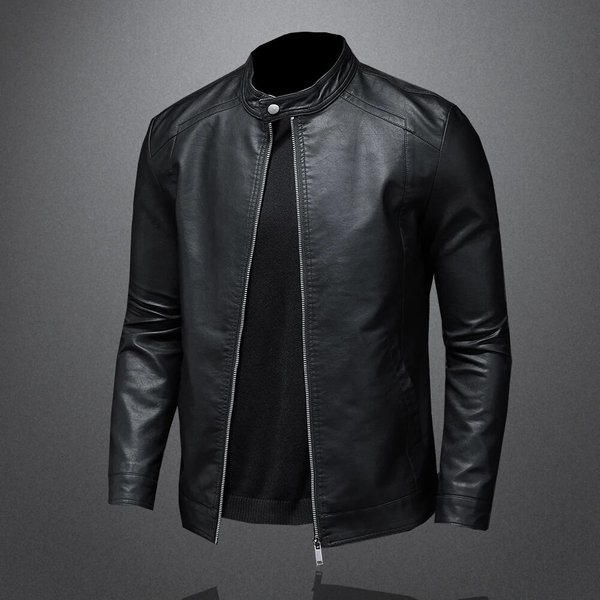 Men's Leather Jacket Men's Autumn/Winter Motorcycle Casual Coat Men's-image