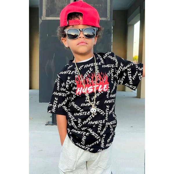 Mother&Kids Boy's T-shirt Summer children handsome trend letter-printed short-sleeved T-shirt sportswear
