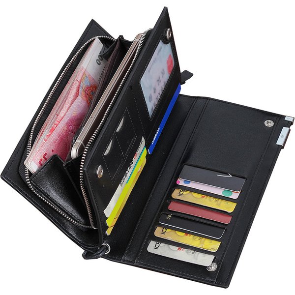 Men's Long Zipper Clutch Korean Version Youth Multi-Functional Large Capacity Mobile Phone Wallet Bag