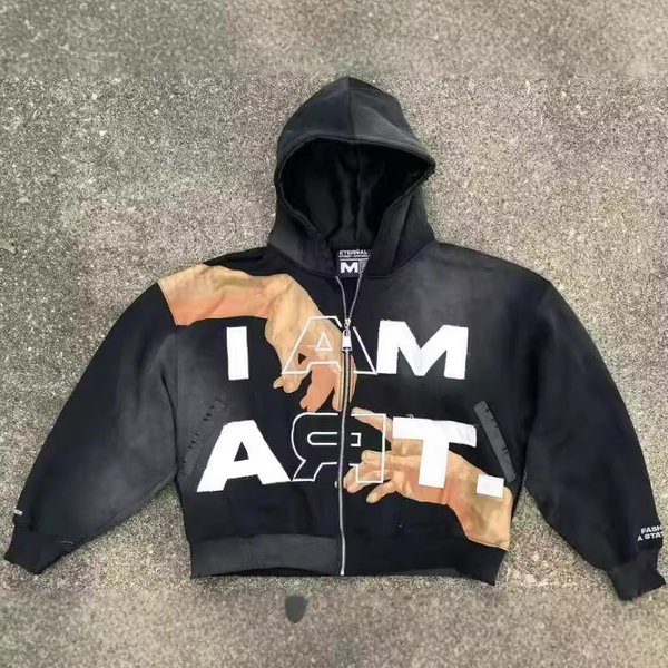 Men's Clothing Sweatshirt Shi Loose Niche Pullover Outer Wear Handsome Short Hooded Top-image