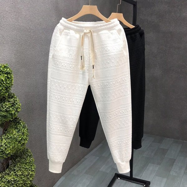 Men's Clothing Autumn sports sweatpants trend waffle loose nine-point cuff casual pants