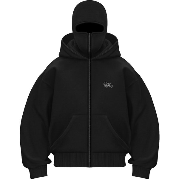 Men's Clothing Ins Trendy Brand Plus Velvet Double Hat Unique Design Hooded Sweatshirt Autumn And Winter New Men And Women Same Loose Sweatshirt Batch-image