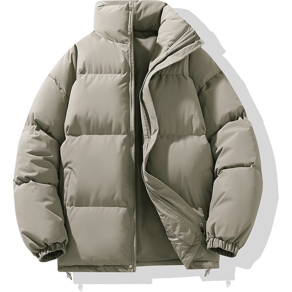 Men's Winter Thickened Puffer Jacket - Loose Fit Unisex Zip-Up Coat, Polyester-Filled Warm Parka For Teens & Young Adults (Multiple Colors)