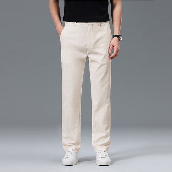 Men's Lightweight Summer Dress Pants – Ultra-Breathable Tencel Fabric, Straight Fit Business Casual Trousers With Stretch & Quick-Dry Comfort-image