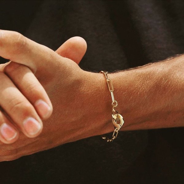 European And American Hot-Selling Gold Stainless Steel Handcuff Women, Ins Niche Design Sense Jewelry Bracelet For-image