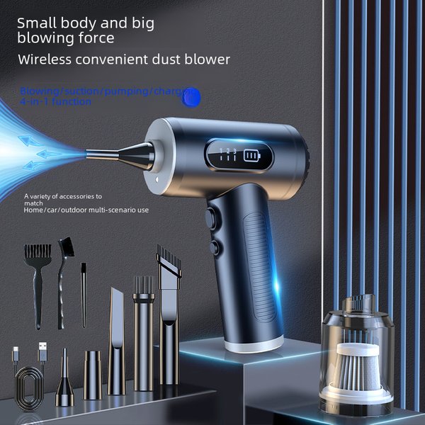 New Dust Blower Blowing And Suction Integrated Handheld High Power 50000RPM Portable Vacuum Cleaner For Car With Digital Display-image