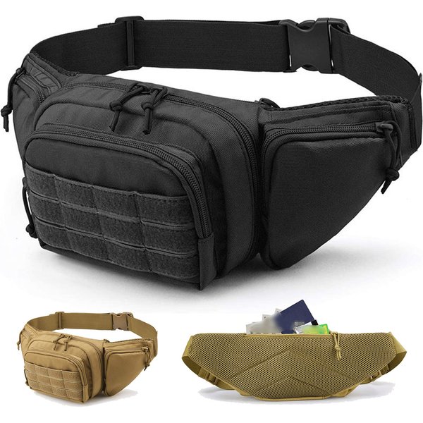 Men Waist Fanny Pack Belt Tactical Military Motorcycle Rider Sports Climb Campin Nylon Male Tool Slin Chest Hip Bum