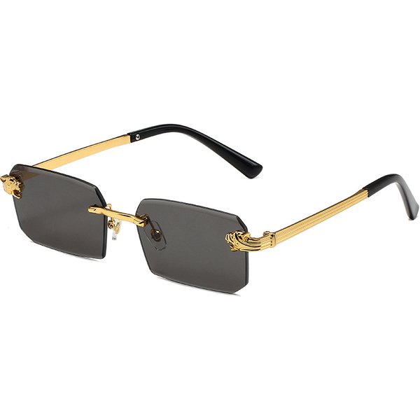 Fashion New Frameless Trimmed Leopard Glasses Legs Internet Celebrity Unisex Sunglasses-image