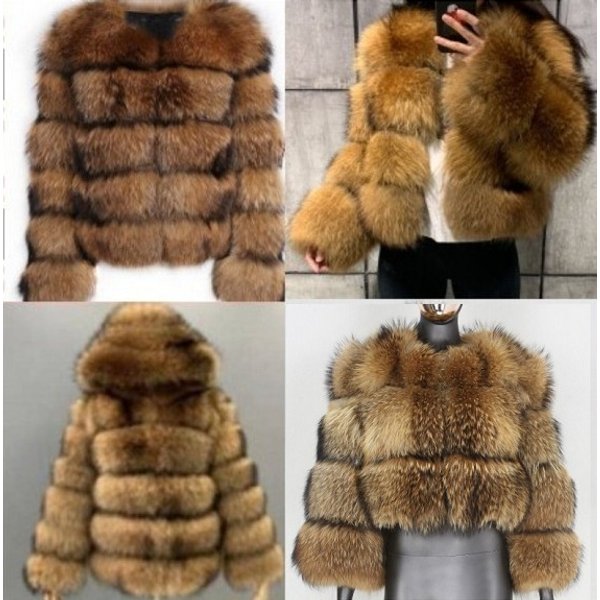 Women's Fur Coat Imitation Raccoon Fur Splicing Artificial Fur