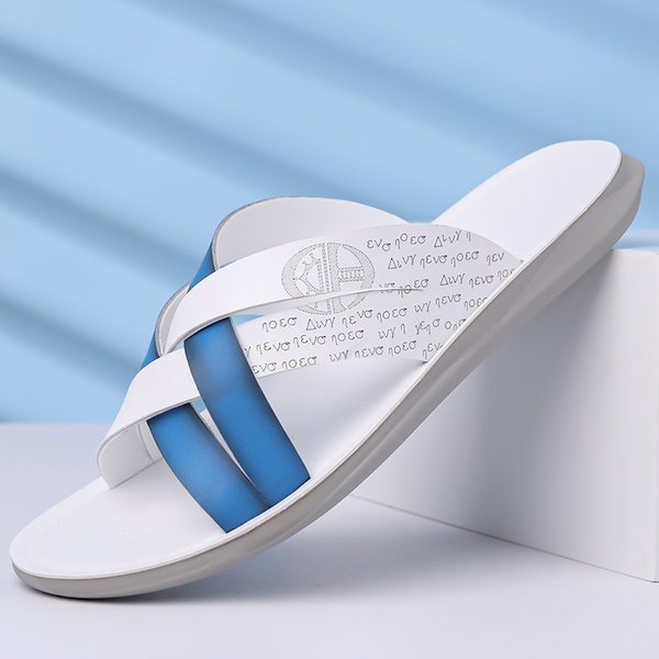 Men's Slippers Beach Shoes, Genuine Leather Sandals, Men's Leather Sandals Are Easy To Wear And Comfortable.