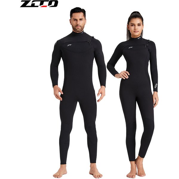 2/3Mm Men's And Women's Cross-Zip Long Sleeve Pants Adult Wetsuit Snorkeling Suit Wetsuit Surfing Suit-image