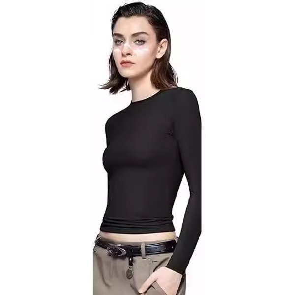 Women's Clothing High End Long Sleeved Tops Hot Girl Outer Wear T Shirt Women's Pullover Round Neck Bottoming Shirt Women's Clothing