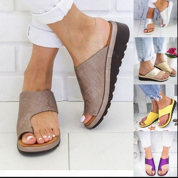 women's Wedge Heel Clip-toe Beach Slippers Large Size Women's Shoes Ladies Slippers