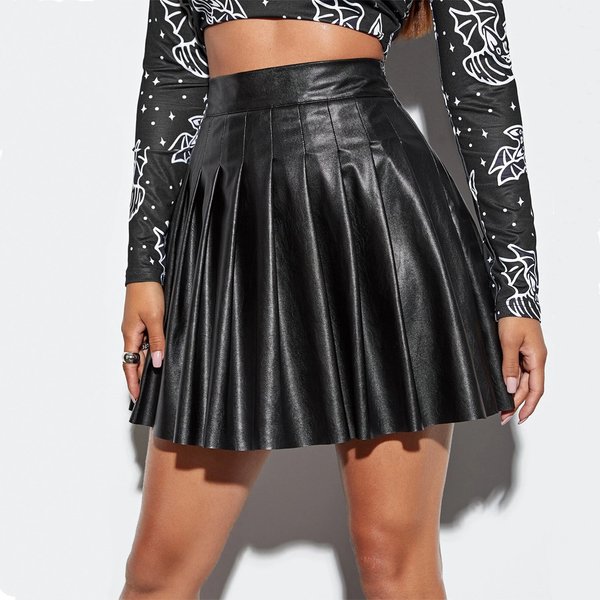 Women's fashion sexy skirt PU leather skirt