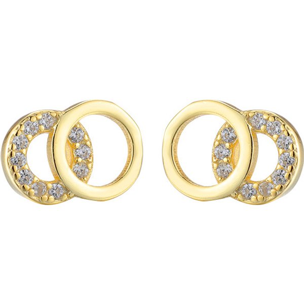 Diamond Double Circle Earrings Earrings Simple, Small, Exquisite And Versatile High End Temperament Earrings-image