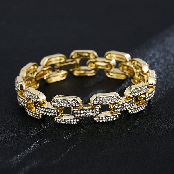 Hip Hop Ring Creative Bracelet Zircon Personality Exaggerated Street Punk Cuban Ins-image
