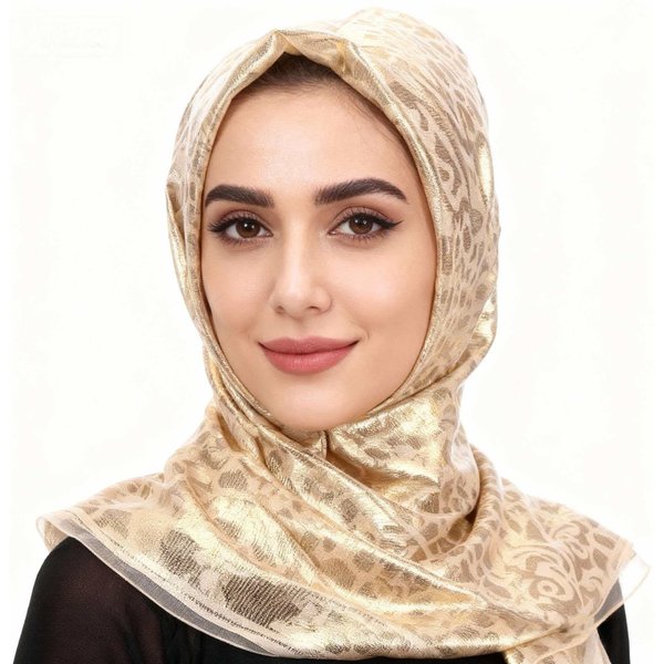 Women's Ethnic Jacquard Printed Square Scarf Solid Color Gauze Headscarf Casual Elegant Fashion Bohemian Accessory For All Seasons