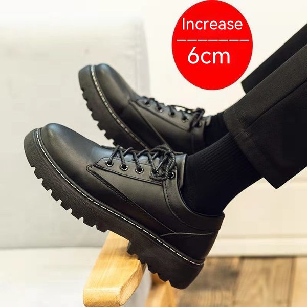New For Male Students, Korean Version, Trendy Handsome, Youth Thick Soles, British Casual Black Small Leather Shoes, And