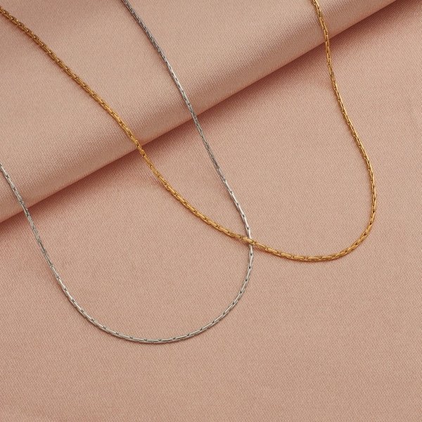 Stainless Stackable Chain, Hypoallergenic Waterproof Jewelry, Gift For Him, Office Chic Heart Motif - Design 224