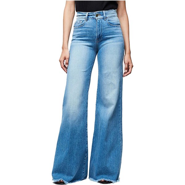 Hot-Selling High-Waist Hip-Lifting Lace-Up Flared Pants Wide-Leg Pants Jeans For Women-image