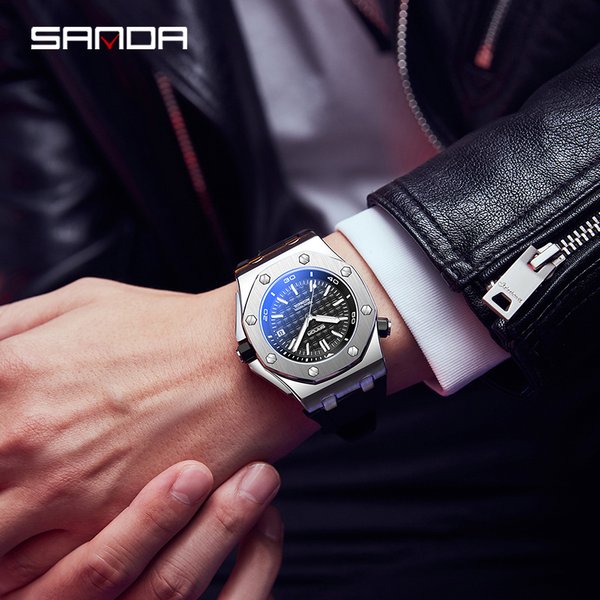 New Fashionable Men's Quartz Watch With Calendar Sports Waterproof, Night Light Men's Quartz Watches-image