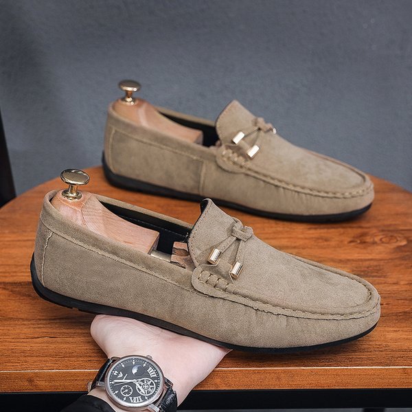 Men's Shoes new lazy soft sole one-step doudou shoes men's driving casual leather shoes