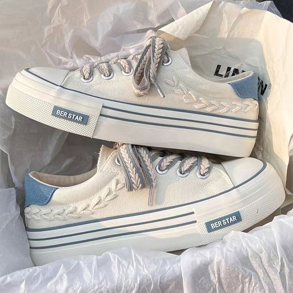 Women’S Shoes Trendy Shoes All-Match Thin Niche Design Casual Breathable Canvas Shoes-image