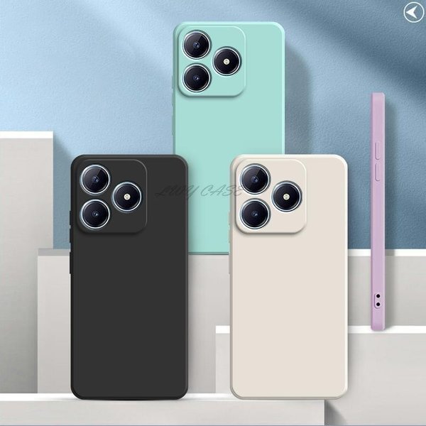 Case For Realme C61 Simple Plain Color Anti Drop Silicone Shockproof Protective Cover Phone Case For Realme C53 C51 C51S C63-image