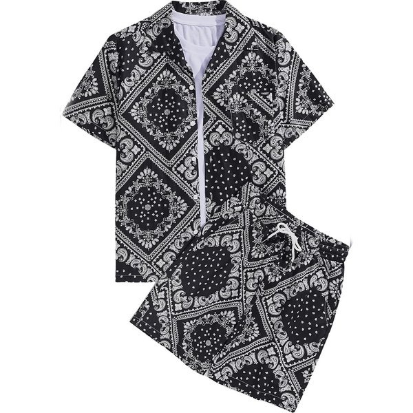 Men's Clothing Hawaiian Shirt Short Sleeve Men's Seaside Vacation Summer Loose Beach Wear 3D Digital Printing Shirt Suit-image